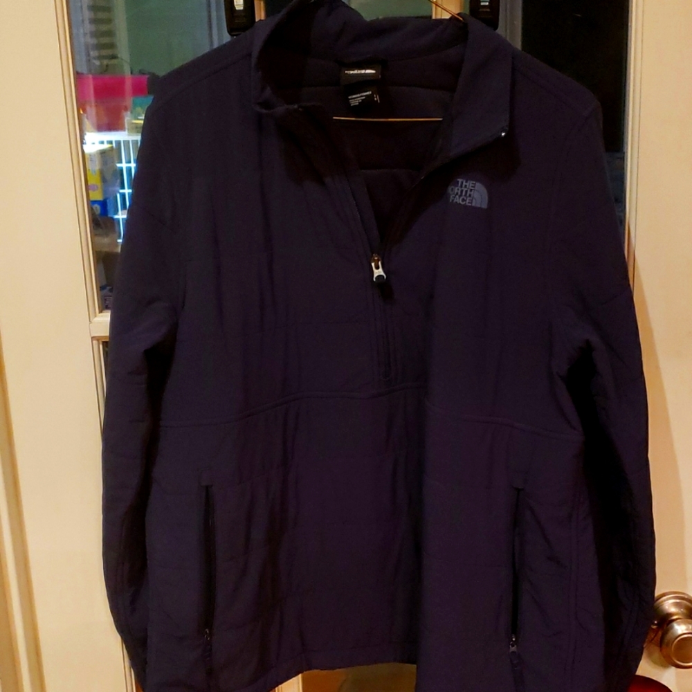 North face women's half zip Pullover. Size large. Navy.